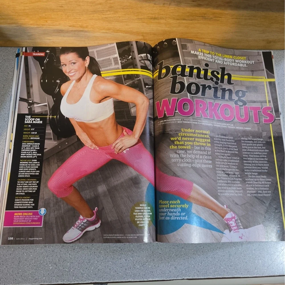 2012 June Oxygen Magazine Chady Dunmore Cover Jamie Eason Column 2012 Arnold
